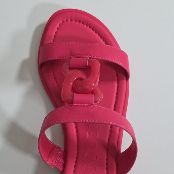 Aerosoles Geraldine Sandals Women US 10M Hot Pink Faux Leather Boho Beach Resort - Picture 14 of 16